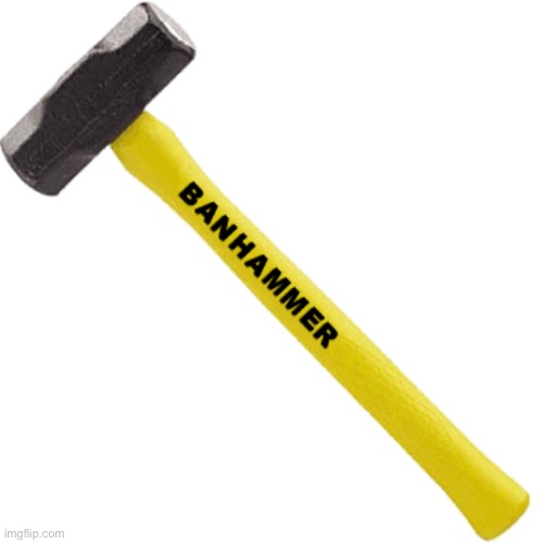 The Ban Hammer | image tagged in the ban hammer | made w/ Imgflip meme maker