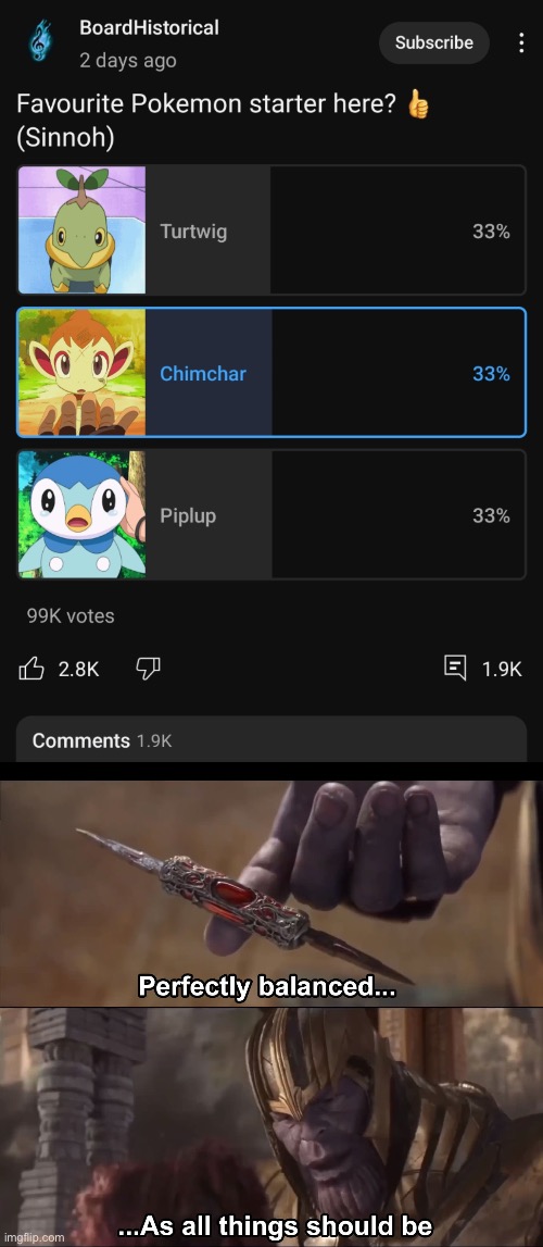 I stole this screenshot from someone else | image tagged in thanos perfectly balanced as all things should be | made w/ Imgflip meme maker