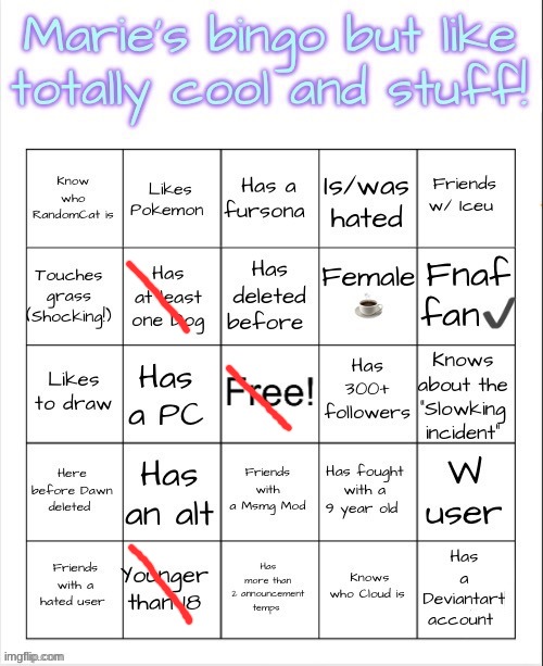 not even close | image tagged in marie s bingo,kill yourself | made w/ Imgflip meme maker