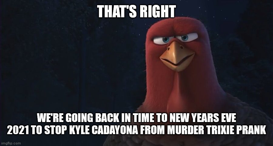 We're Going Back In Time To | THAT'S RIGHT; WE'RE GOING BACK IN TIME TO NEW YEARS EVE 2021 TO STOP KYLE CADAYONA FROM MURDER TRIXIE PRANK | image tagged in we're going back in time to | made w/ Imgflip meme maker