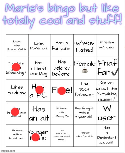 gar | image tagged in marie s bingo | made w/ Imgflip meme maker