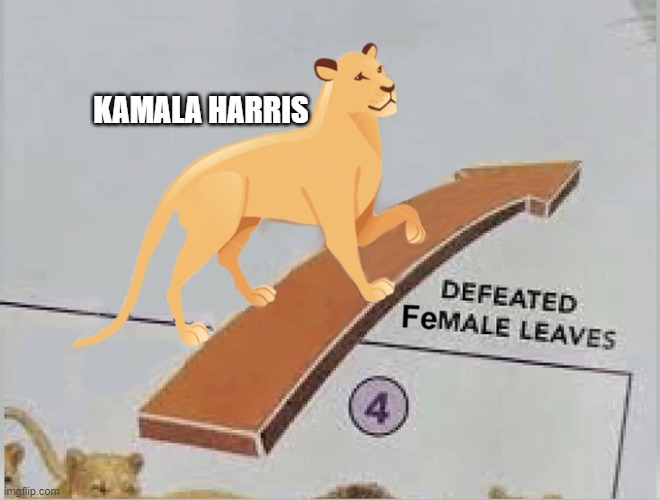 Kamala Harris leaves | KAMALA HARRIS | image tagged in defeated female leaves,kamala harris | made w/ Imgflip meme maker