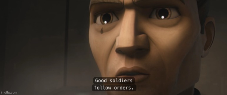 good soldiers follow orders | image tagged in good soldiers follow orders | made w/ Imgflip meme maker