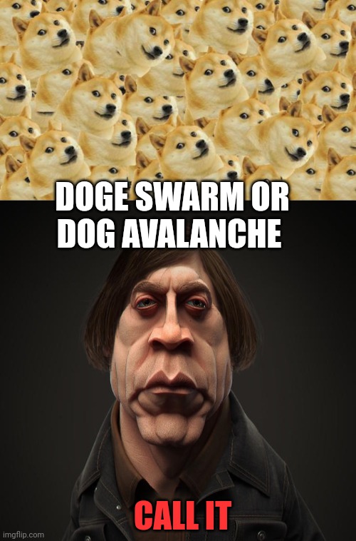 Call it | DOGE SWARM OR DOG AVALANCHE; CALL IT | image tagged in memes,multi doge,call it,doge | made w/ Imgflip meme maker