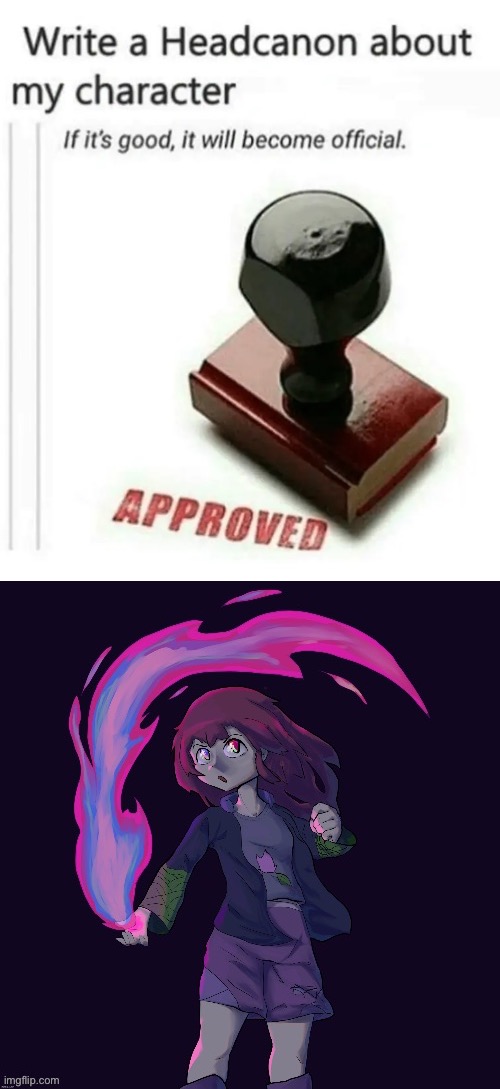 Thanks again jba for this art (that’s Fay btw) | image tagged in write a headcanon about my character | made w/ Imgflip meme maker