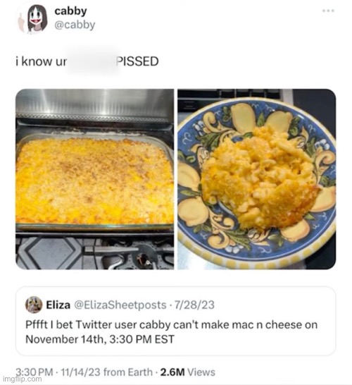 comment mac and cheese you like Mac and cheese | made w/ Imgflip meme maker