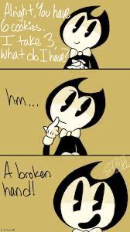 bendy will  break your hand | image tagged in bendy will break your hand | made w/ Imgflip meme maker