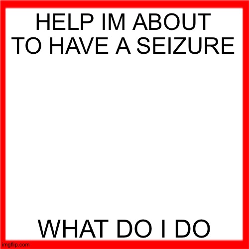 Red box | HELP IM ABOUT TO HAVE A SEIZURE; WHAT DO I DO | image tagged in red box | made w/ Imgflip meme maker