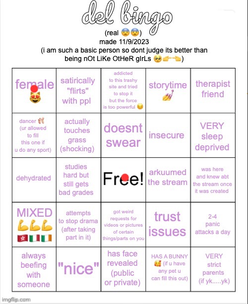 del bingo (real) | image tagged in del bingo real | made w/ Imgflip meme maker