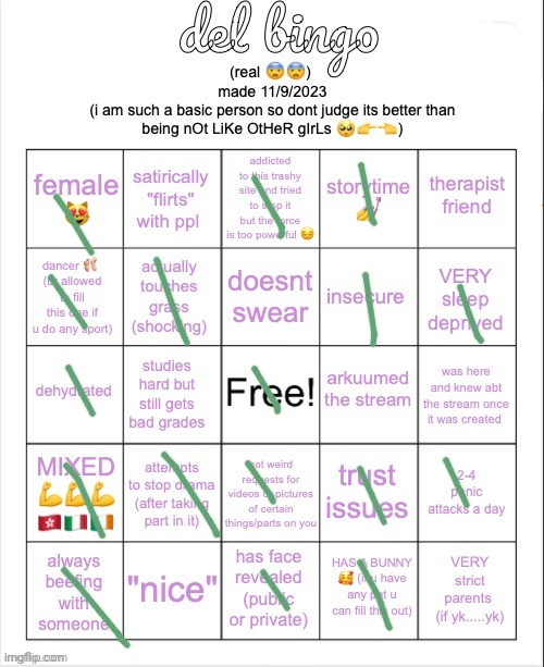 del bingo (real) | image tagged in del bingo real | made w/ Imgflip meme maker