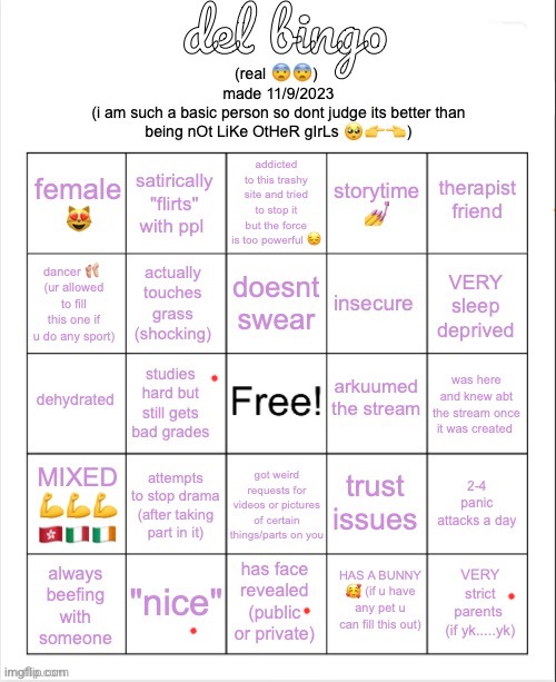 del bingo (real) | image tagged in del bingo real | made w/ Imgflip meme maker
