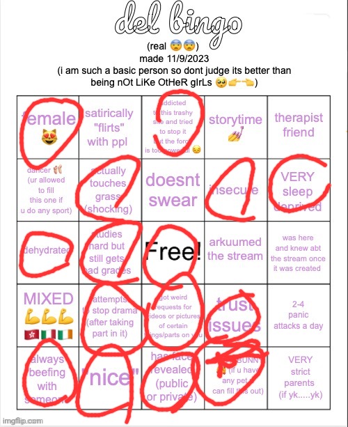 del bingo (real) | image tagged in del bingo real | made w/ Imgflip meme maker
