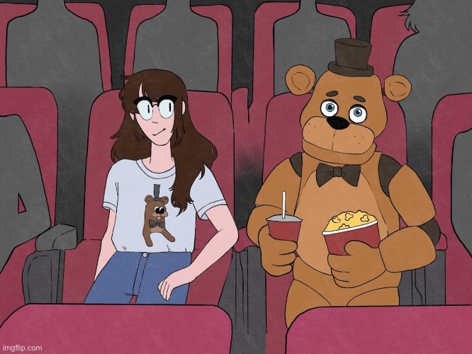 Freddy Fazbear in a theater | image tagged in freddy fazbear in a theater | made w/ Imgflip meme maker