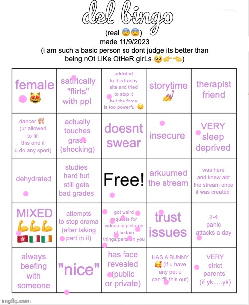del bingo (real) | image tagged in del bingo real | made w/ Imgflip meme maker
