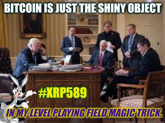 SEC Bitcoin Spot ETF Green Light? Trump to perform a  Magic Trick on Mirror Date (111) January 11, 2024? #XRP589 #XRPmoon #QFS | BITCOIN IS JUST THE SHINY OBJECT; #XRP589; IN MY LEVEL PLAYING FIELD MAGIC TRICK. | image tagged in white house magic trick,ripple,xrp,the amazing digital circus,quantum leap,donald trump approves | made w/ Imgflip meme maker