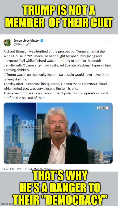 Remember...  This is the side the anti-Trumpers are on... | TRUMP IS NOT A MEMBER  OF THEIR CULT; THAT'S WHY HE'S A DANGER TO THEIR "DEMOCRACY" | image tagged in anti trumpers,pedo protectors | made w/ Imgflip meme maker