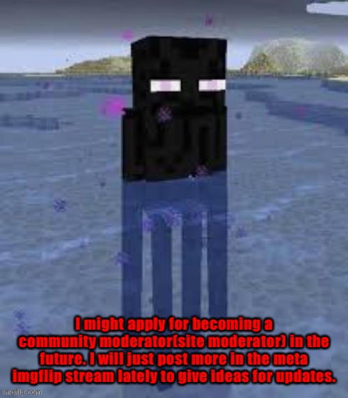 Any ideas? | I might apply for becoming a community moderator(site moderator) in the future. I will just post more in the meta imgflip stream lately to give ideas for updates. | image tagged in cursed enderman | made w/ Imgflip meme maker
