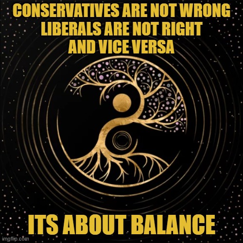 YinYang | CONSERVATIVES ARE NOT WRONG
LIBERALS ARE NOT RIGHT
AND VICE VERSA; ITS ABOUT BALANCE | image tagged in democrats,republicans,liberals,conservatives,dnc,rnc | made w/ Imgflip meme maker