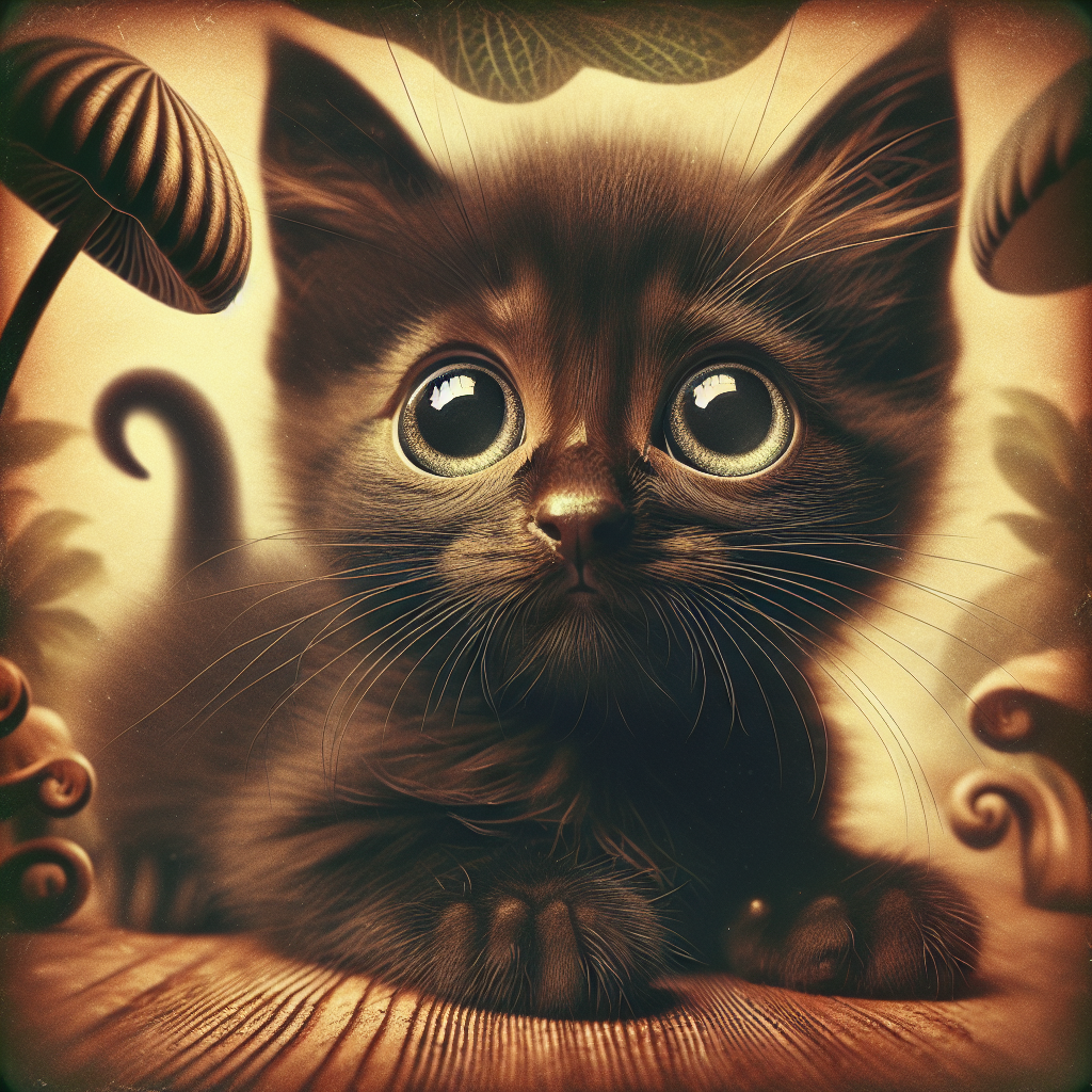 balck cute kitten with big eyes Blank Meme Template