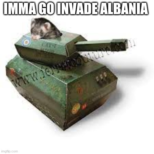join the Jilly army today | IMMA GO INVADE ALBANIA | image tagged in furret tank | made w/ Imgflip meme maker
