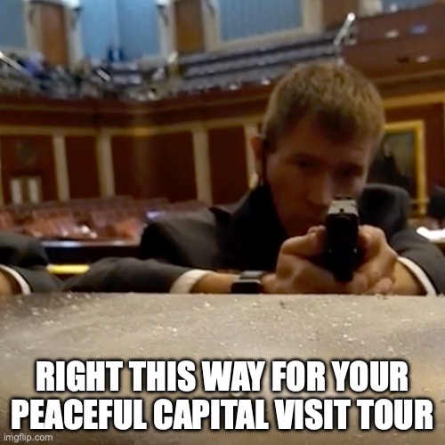 January 6th Peaceful Visit Tour | RIGHT THIS WAY FOR YOUR PEACEFUL CAPITAL VISIT TOUR | image tagged in january 6th peaceful visit tour | made w/ Imgflip meme maker