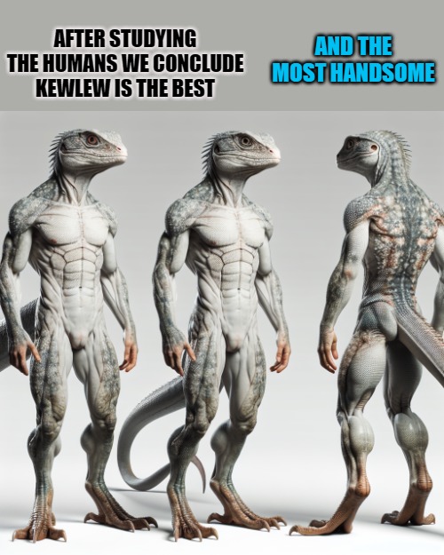 AND THE MOST HANDSOME; AFTER STUDYING THE HUMANS WE CONCLUDE KEWLEW IS THE BEST | made w/ Imgflip meme maker