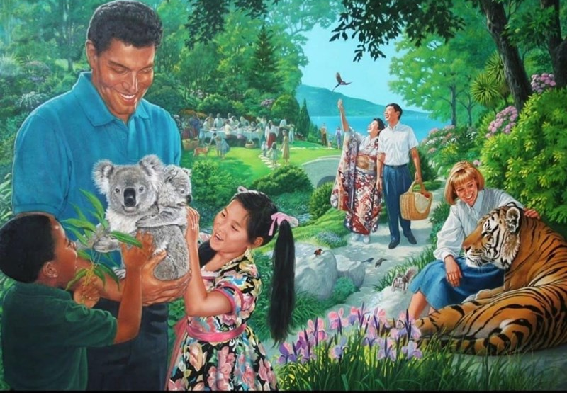 High Quality UTOPIA PAINTING, HAPPY PEOPLE AND ANIMALS Blank Meme Template