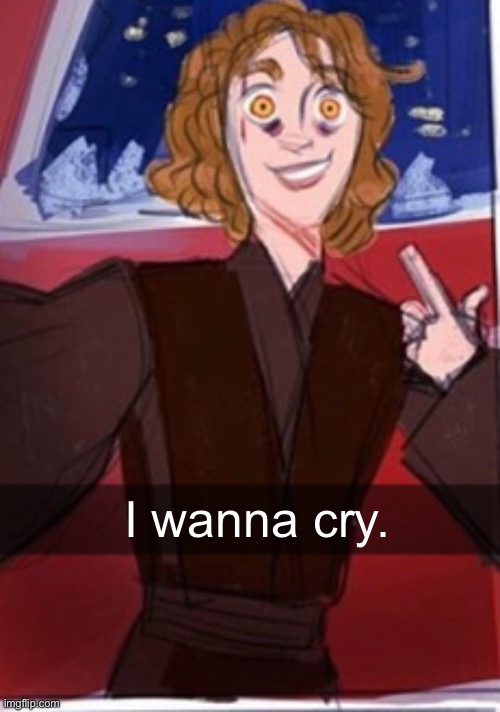 Not because I was told to commit, but because I am overwhelmed. | I wanna cry. | image tagged in anakin being a sith | made w/ Imgflip meme maker