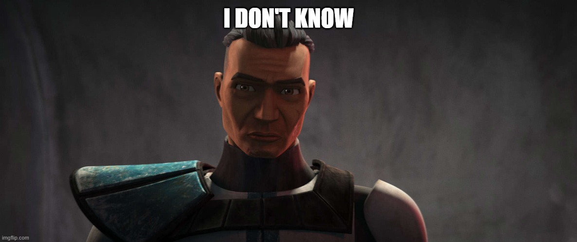 clone trooper | I DON'T KNOW | image tagged in clone trooper | made w/ Imgflip meme maker