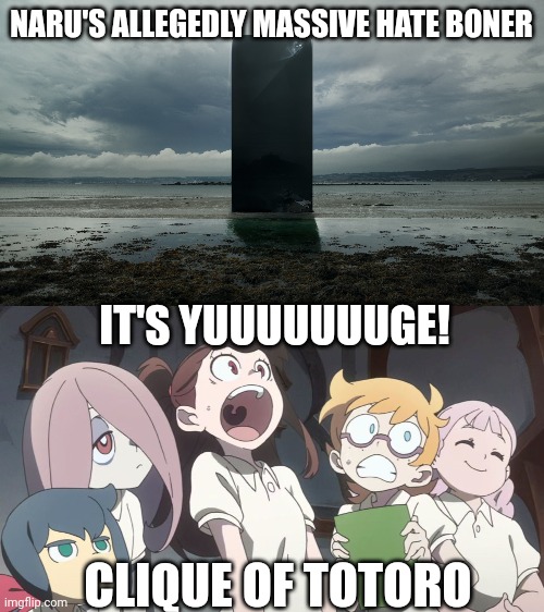 Image tagged in monolith,the girls of lwa in awe