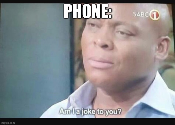 Am I a joke to you? | PHONE: | image tagged in am i a joke to you | made w/ Imgflip meme maker
