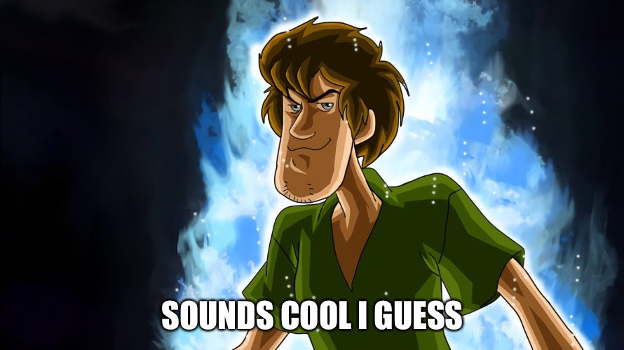 Ultra instinct shaggy | SOUNDS COOL I GUESS | image tagged in ultra instinct shaggy | made w/ Imgflip meme maker