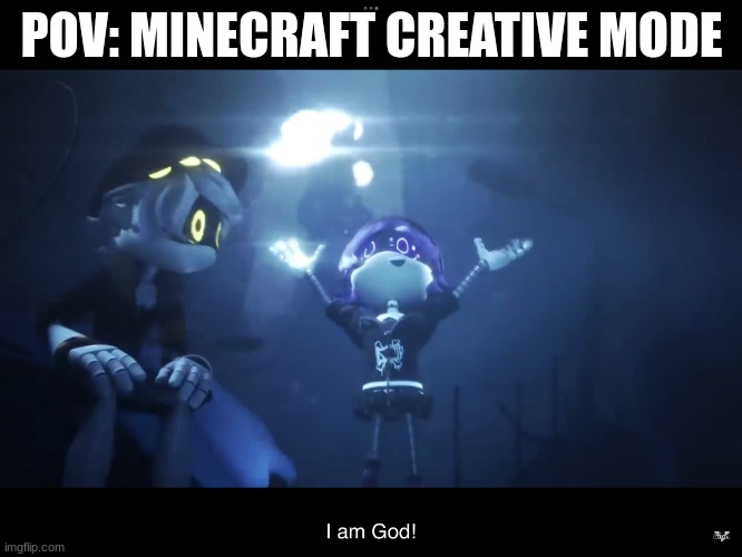 Minecraft creative be like | POV: MINECRAFT CREATIVE MODE | image tagged in uzi screams | made w/ Imgflip meme maker