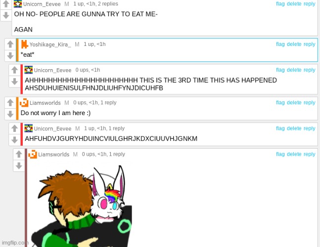 WHYYYYYYYYYYYYYYYYYYYY IT ALWAYS COMES BACK NOOOO | image tagged in eevee eating | made w/ Imgflip meme maker