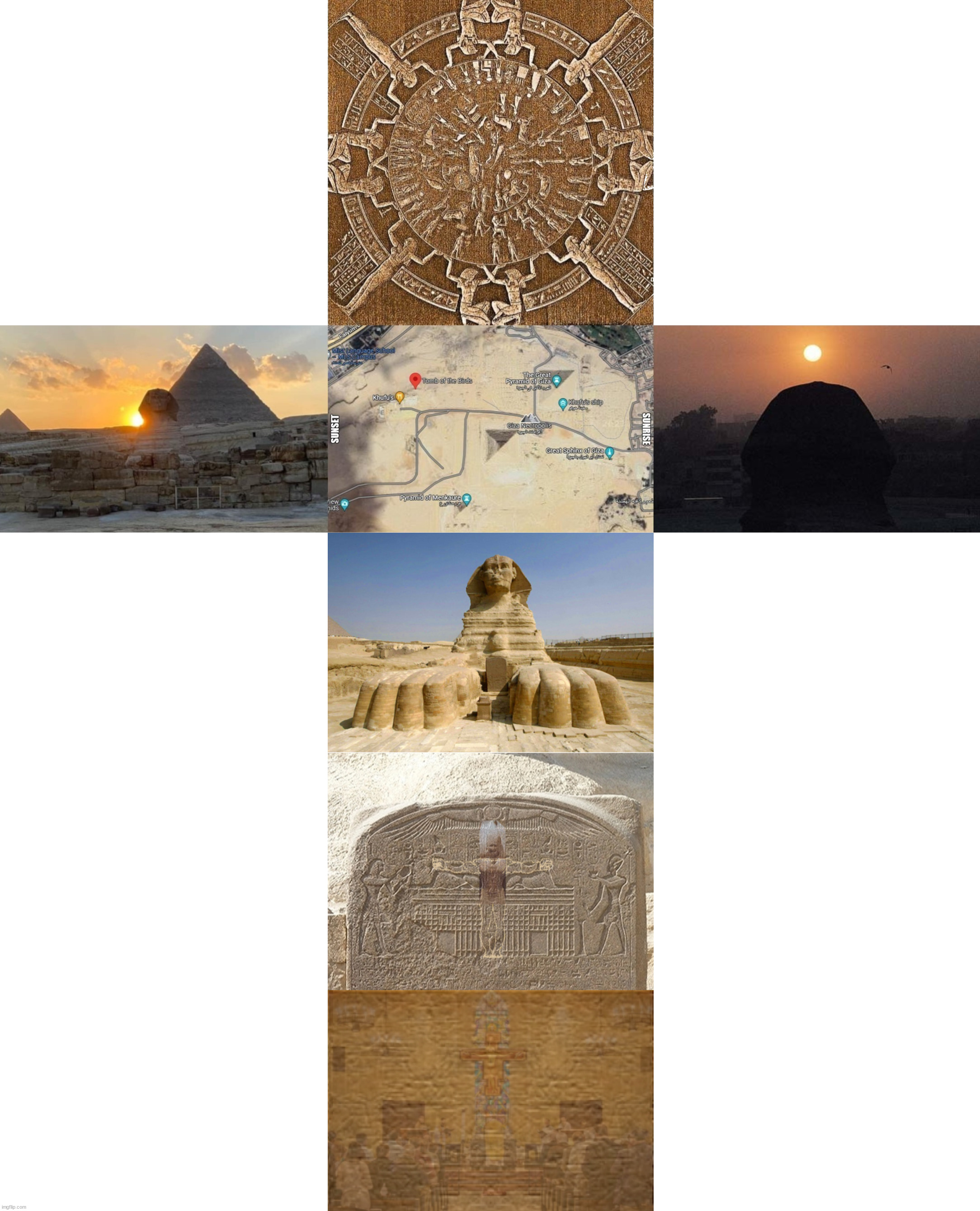 A Cross for God | image tagged in god,osiris,jesus christ,the great sphinz,egypt,heaven | made w/ Imgflip meme maker