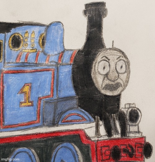 The O Face | image tagged in thomas the tank engine,drawing | made w/ Imgflip meme maker