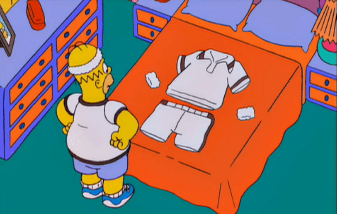 Homero oufit tenis Blank Meme Template