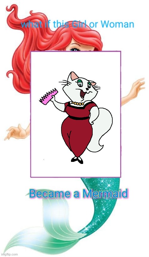 if miss kittey became a mermaid | image tagged in what if this girl or woman became a mermaid,cats | made w/ Imgflip meme maker