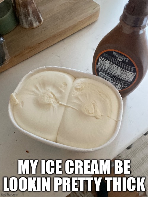 Don’t mind the dawgs | MY ICE CREAM BE LOOKIN PRETTY THICK | made w/ Imgflip meme maker