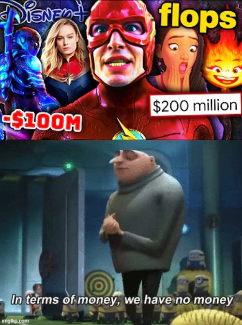 The prices for the movies went low | image tagged in disney,dc comics,funny memes,in terms of money we have no money | made w/ Imgflip meme maker