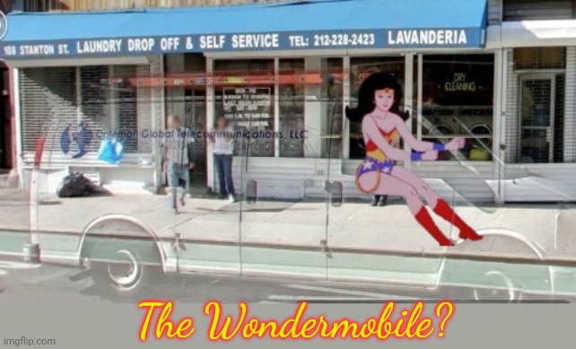 Wonder Woman Invisible Van | The Wondermobile? | image tagged in wonder woman invisible van | made w/ Imgflip meme maker