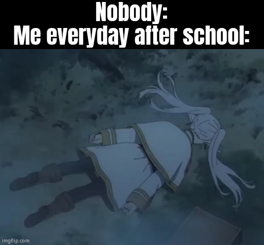 I just wanna go to my bed. Nothing more... | Nobody:
Me everyday after school: | image tagged in memes,funny,school,me,nobody | made w/ Imgflip meme maker