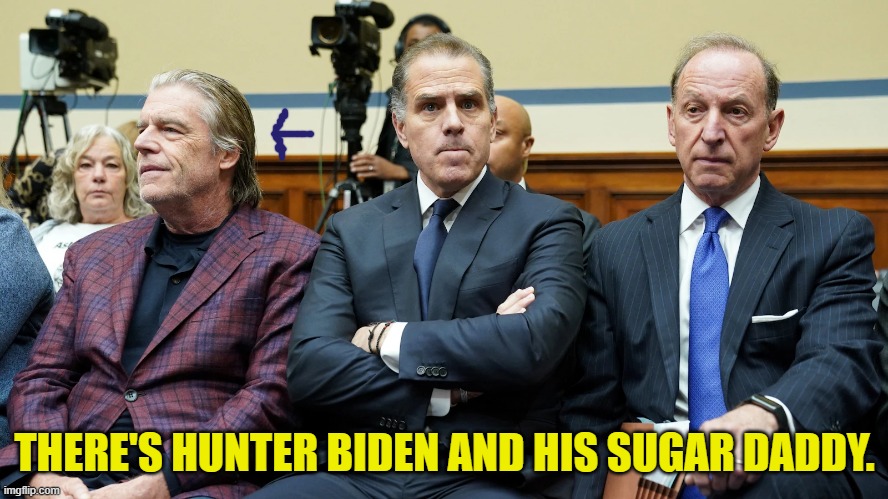 Look At The House Hearing | THERE'S HUNTER BIDEN AND HIS SUGAR DADDY. | image tagged in memes,politics,hunter biden,sugar daddy,house,hearing | made w/ Imgflip meme maker