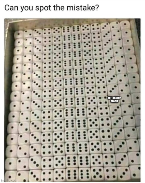 Can you spot the mistake? | ANTI-LGBTQ+ PEOPLE | image tagged in can you spot the mistake | made w/ Imgflip meme maker