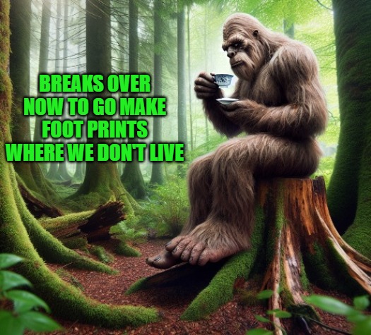 BREAKS OVER NOW TO GO MAKE FOOT PRINTS WHERE WE DON'T LIVE | made w/ Imgflip meme maker