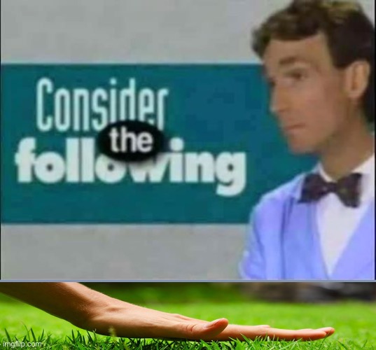 Consider THE following. | image tagged in consider the following | made w/ Imgflip meme maker