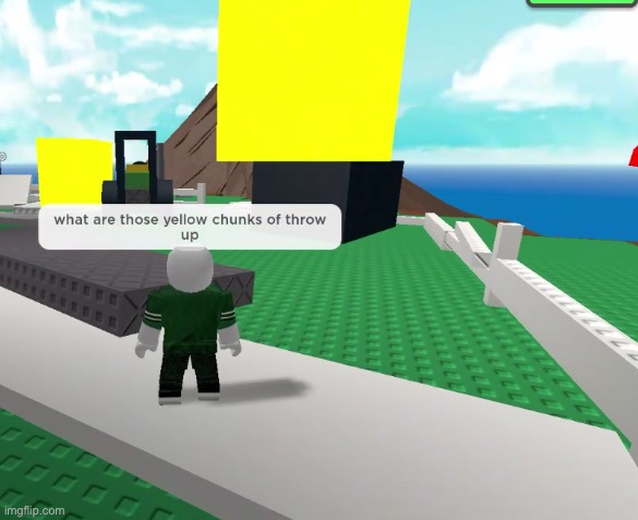 Roblox noob lol | image tagged in yellow chunks | made w/ Imgflip meme maker