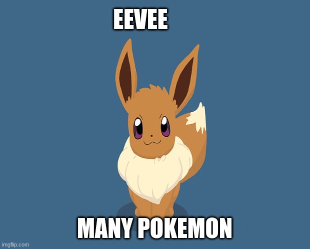 pokemon | EEVEE; MANY POKEMON | image tagged in funny memes | made w/ Imgflip meme maker
