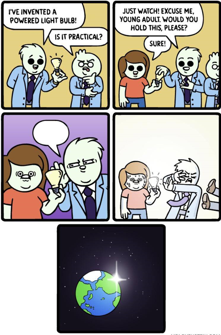INVENTED A LIGHT BULB, BLANK Blank Meme Template