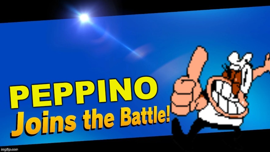 What | PEPPINO | image tagged in blank joins the battle,super smash bros,oh wow are you actually reading these tags | made w/ Imgflip meme maker